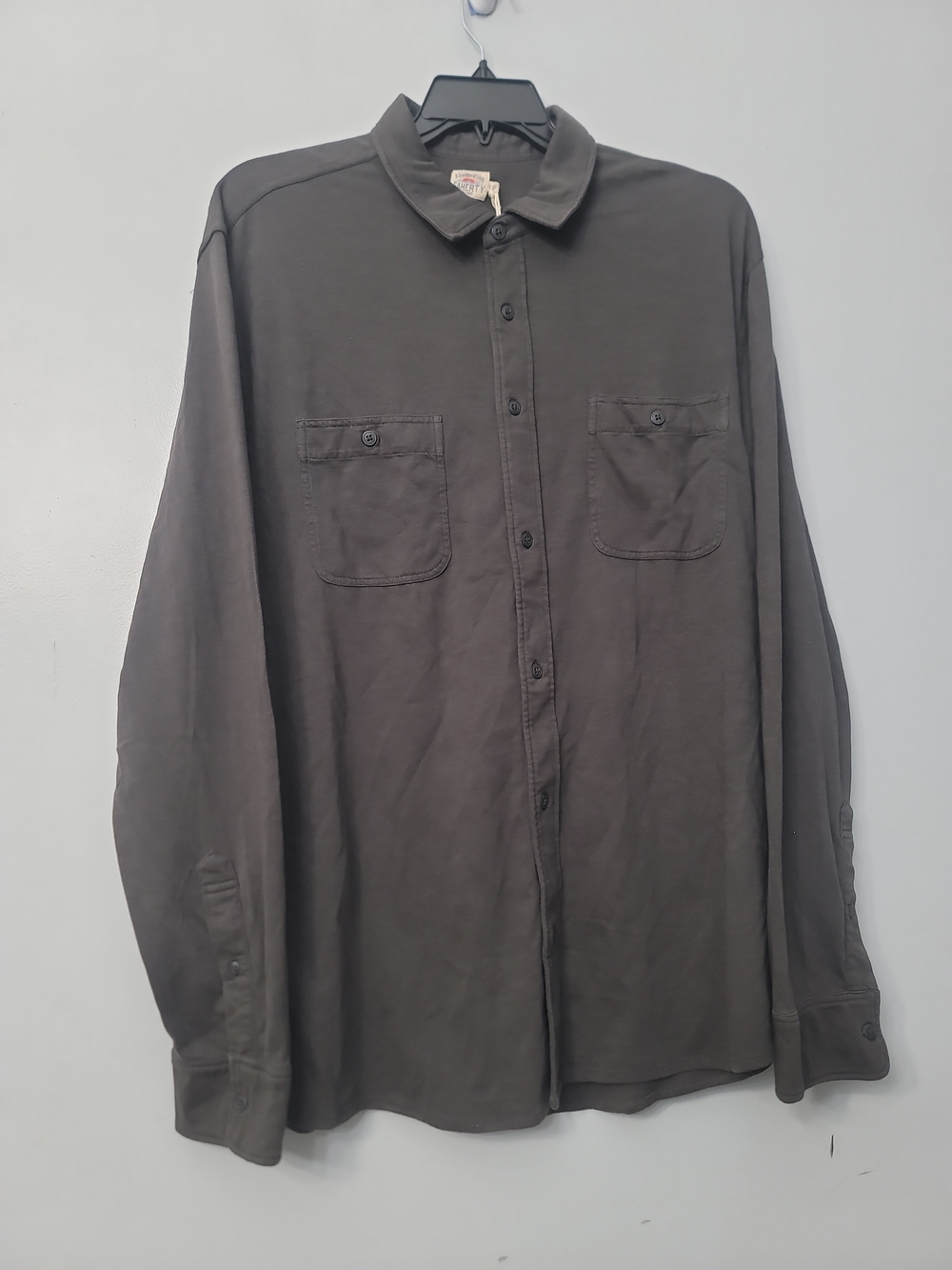 Faherty Men's Washed Black Knit Seasons Shirt